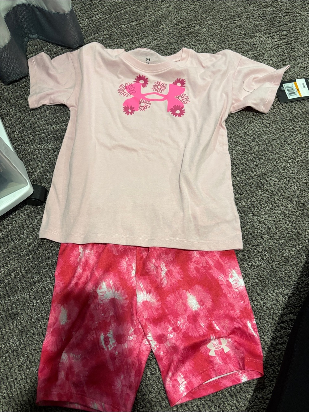 Under Armour Pink Floral Logo Kids Pajama Set